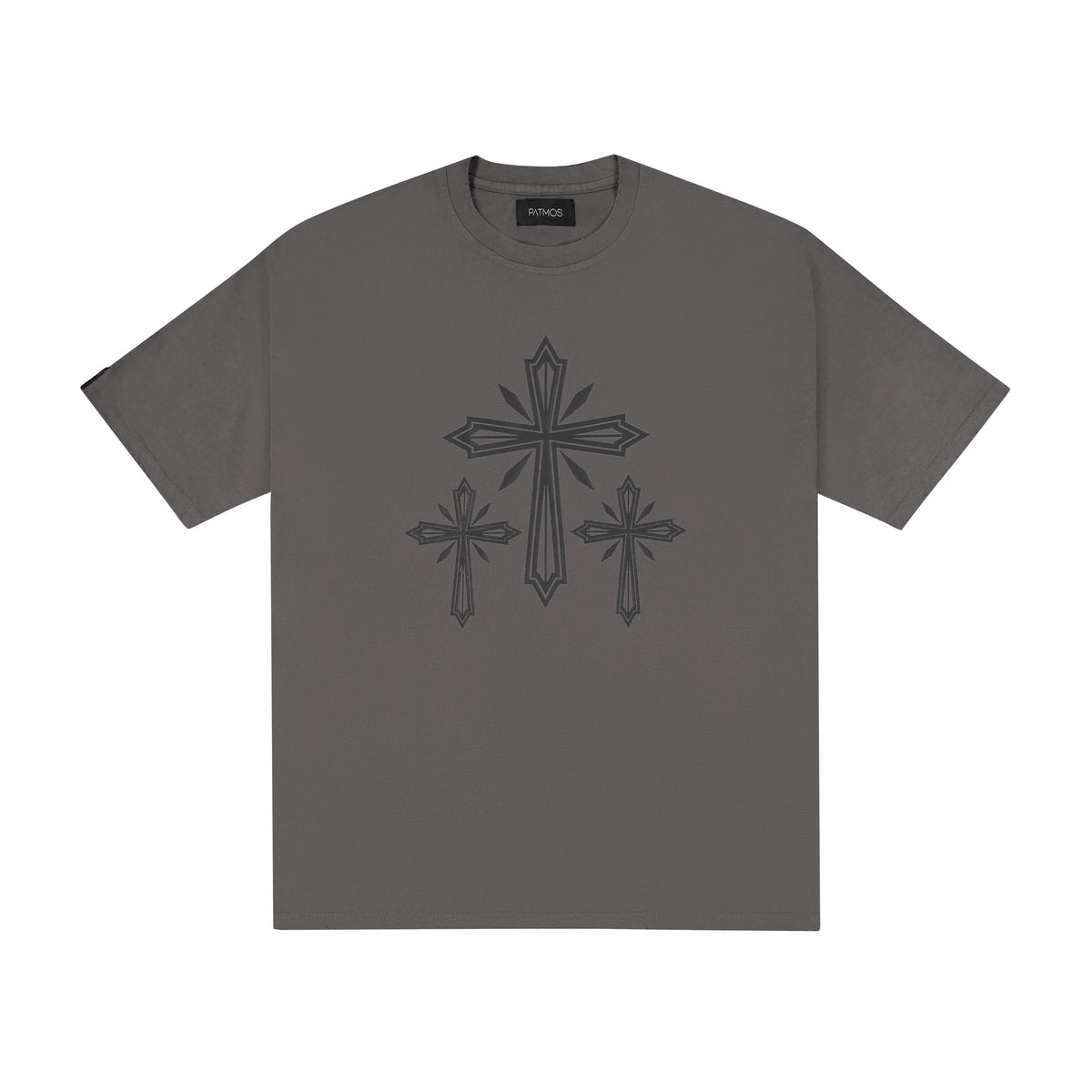 Triple Cross Tee in Charcoal