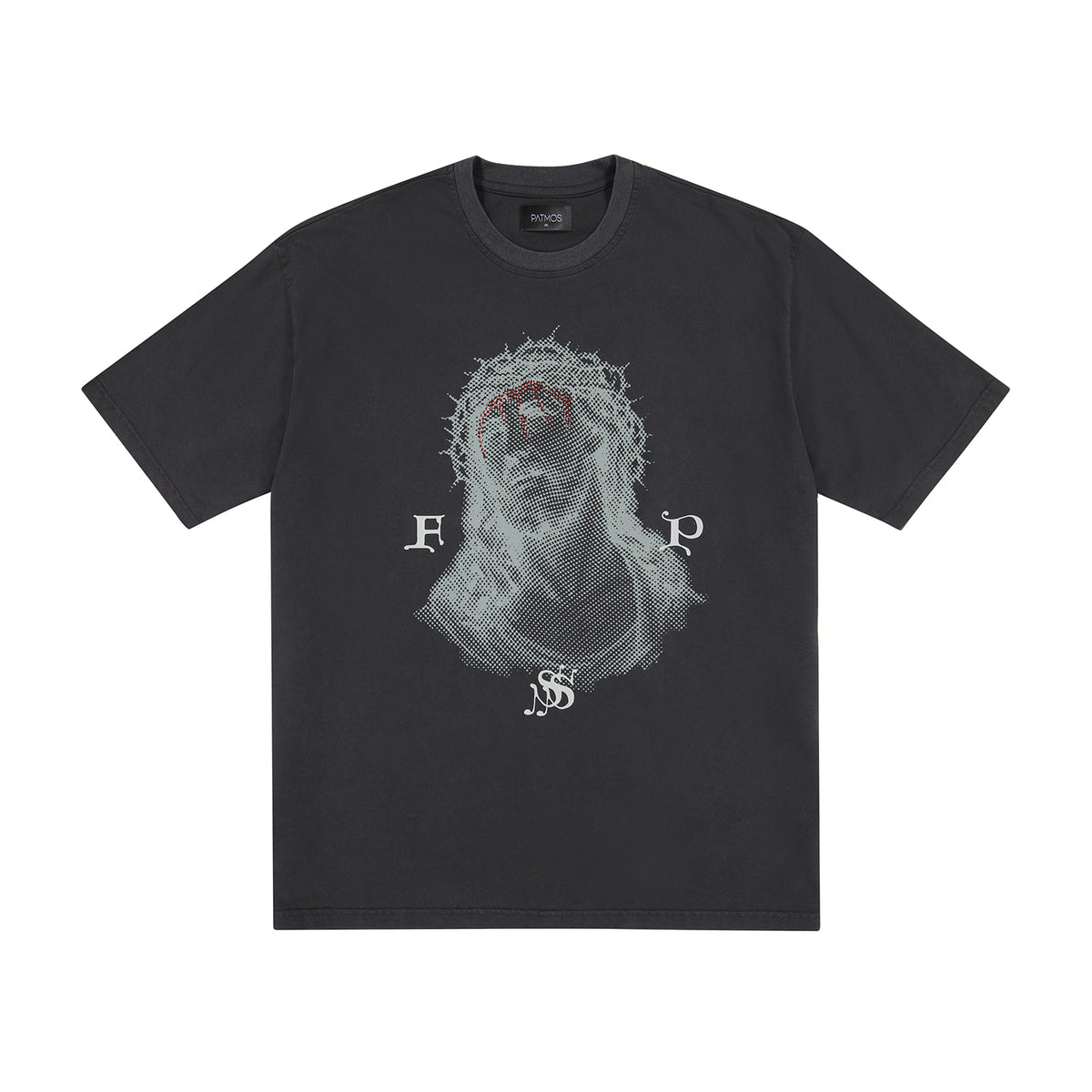 Jesus Rhinestone Tee in Black