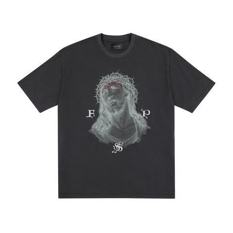 Jesus Rhinestone Tee in Black