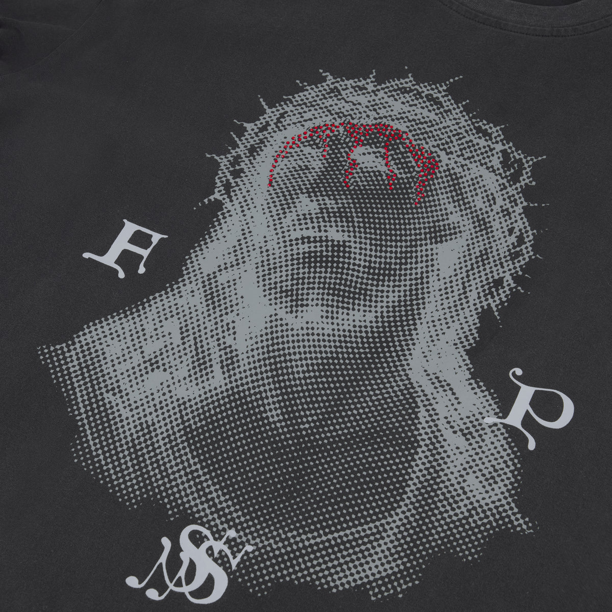 Jesus Rhinestone Tee in Black