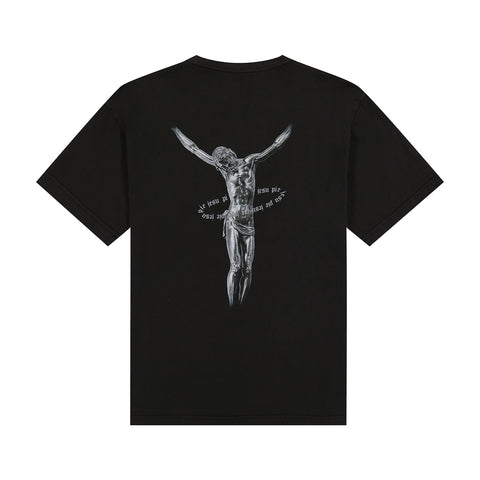 Crucifixus Tee in Obsidian