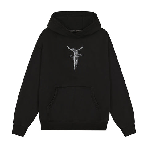 Crucifixus Hoodie in Obsidian