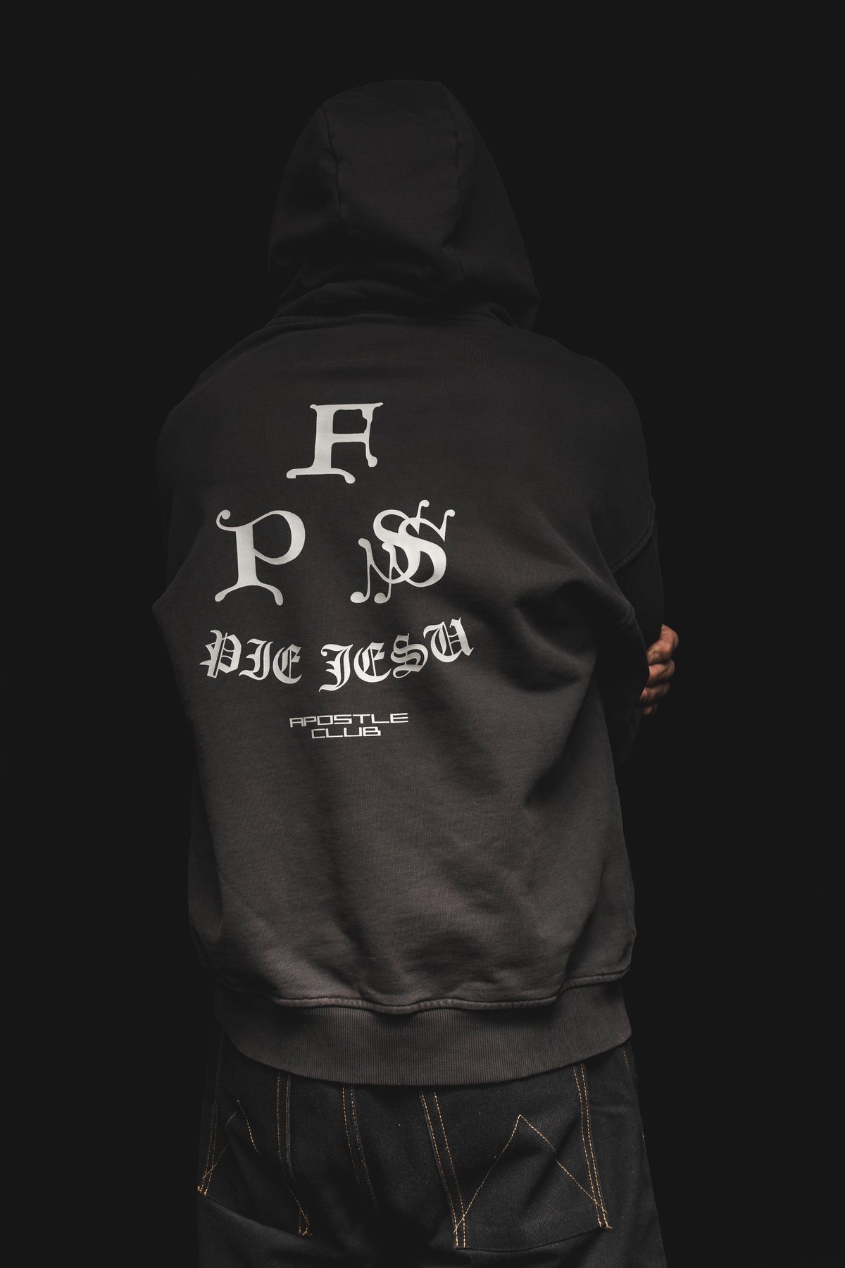 Crucifixus Hoodie in Obsidian